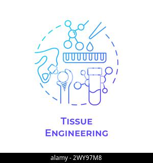 Tissue engineering blue gradient concept icon Stock Vector