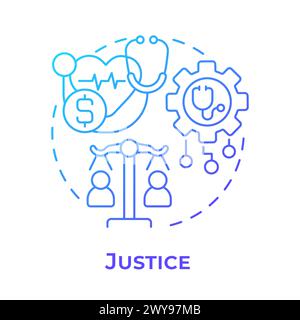 Justice blue gradient concept icon Stock Vector