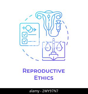 Reproductive ethics blue gradient concept icon Stock Vector