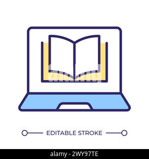 Digital book catalog RGB color icon Stock Vector