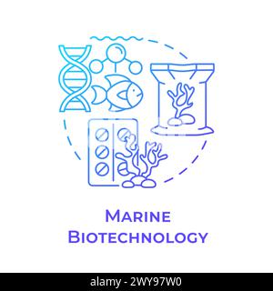 Marine biotechnology blue gradient concept icon Stock Vector