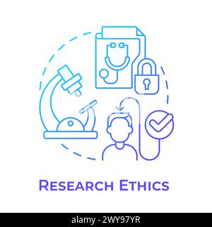 Research ethics blue gradient concept icon Stock Vector