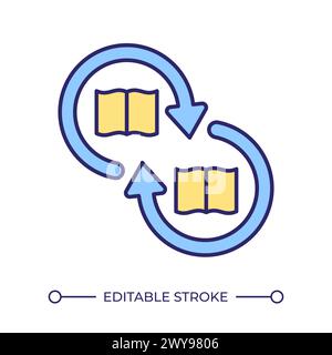 Community book exchange RGB color icon Stock Vector