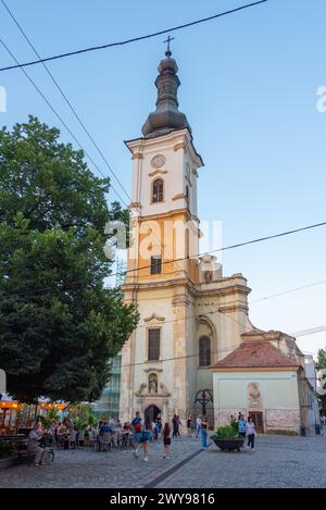 Cluj-Napoca, Romania, August 12, 2023: Sunset view of Franciscan church in Cluj-Napoca, Romania Stock Photo