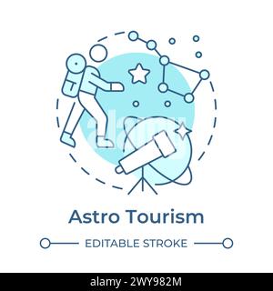 Astro tourism soft blue concept icon Stock Vector