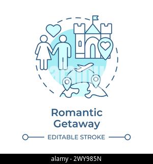 Romantic getaway soft blue concept icon Stock Vector