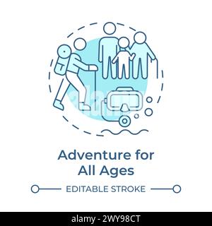 Adventure for all ages soft blue concept icon Stock Vector