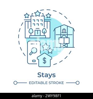Stays soft blue concept icon Stock Vector