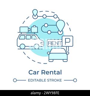 Car rental soft blue concept icon Stock Vector
