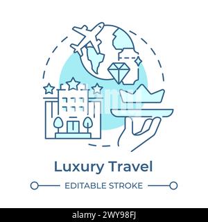 Luxury travel soft blue concept icon Stock Vector