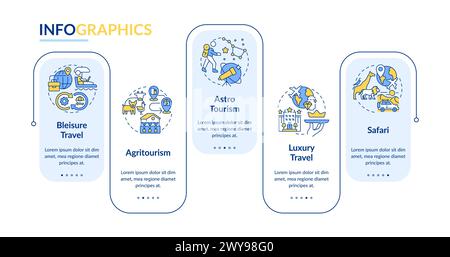 Niche tourism blue rectangle infographic template Stock Vector
