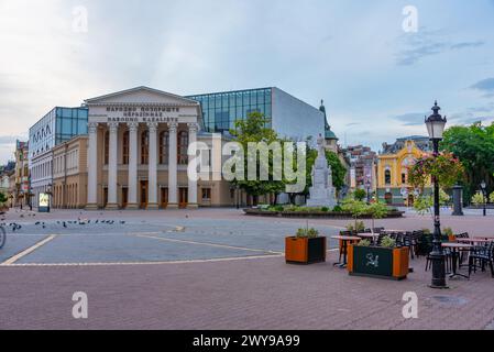 Subotica, Serbia, July 25, 2023: Republic square in Serbian town Subotica Stock Photo