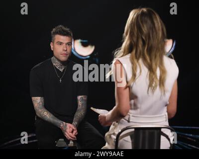 Rome, Italy. 02nd Apr, 2024. Rome, Rai ex Dear studios, TV broadcast 'Belve'. In the photo: Fedez Credit: Independent Photo Agency/Alamy Live News Stock Photo