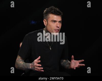 Rome, Italy. 02nd Apr, 2024. Rome, Rai ex Dear studios, TV broadcast 'Belve'. In the photo: Fedez Credit: Independent Photo Agency/Alamy Live News Stock Photo