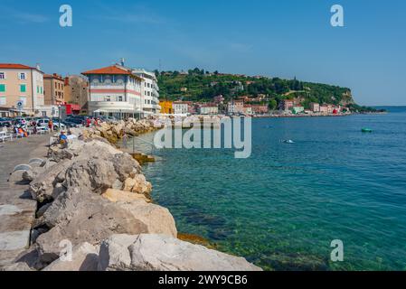 Piran, Slovenia, 22 June 2023: Sunrise at Plaza Tartini in Slovenian ...