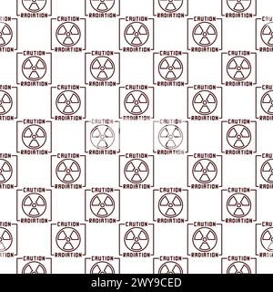 Caution Radiation vector Radiation Warning concept linear seamless pattern Stock Vector