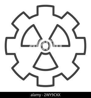 Radiation Cog Wheel vector Radioactive concept icon or symbol in outline style Stock Vector