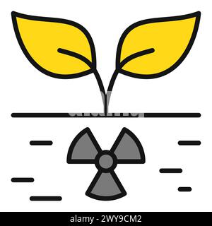 Radiation in Soil vector Radioactive Hazard concept colored icon or symbol Stock Vector