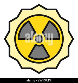 Radiation from Sun vector Radioactive Solar Energy concept colored icon or sign Stock Vector