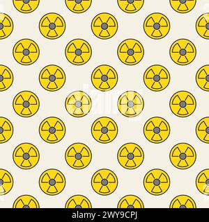 Radiation Pollution vector Radioactive Hazard concept colored seamless pattern Stock Vector