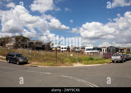 Housing development Australia, new homes being built on a site in Kellyville, Greater Western Sydney, NSW,Australia Stock Photo