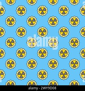 Radiation from Sun vector Radioactive Solar Energy concept colored seamless pattern Stock Vector