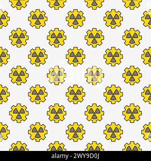 Radiation Gear vector Radioactive Zone concept colored seamless pattern Stock Vector