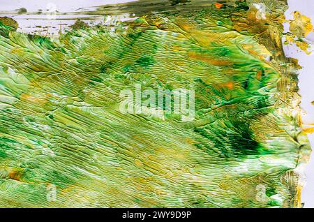 A Vibrant painting of green and yellow background Stock Photo
