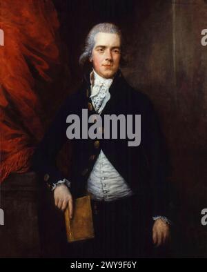 William Grenville, 1st Baron Grenville (1759-1834), Tory politician and Prime Minister of the United Kingdom, 1806-1807, portrait painting in oil on canvas by Gainsborough Dupont, circa 1790 Stock Photo