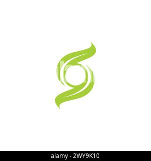 S Circle Logo, S Nature Logo, S Leaf Logo. S leaf Logo Stock Vector