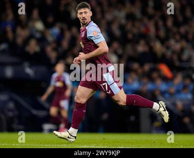 Manchester, UK. 3rd Apr, 2024. Clement Lenglet of Aston Villa during the Premier League match at the Etihad Stadium, Manchester. Picture credit should read: Andrew Yates/Sportimage Credit: Sportimage Ltd/Alamy Live News Stock Photo
