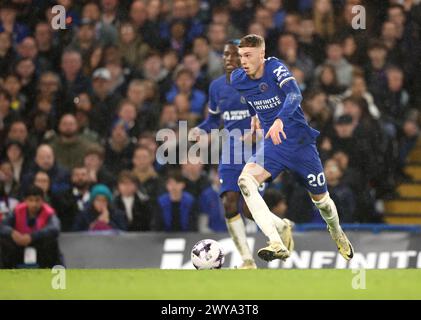 London, UK. 04th Apr, 2024. Cole Palmer (C) at the Chelsea v Manchester United EPL match, at Stamford Bridge, London, UK on 4th April, 2024. Credit: Paul Marriott/Alamy Live News Stock Photo