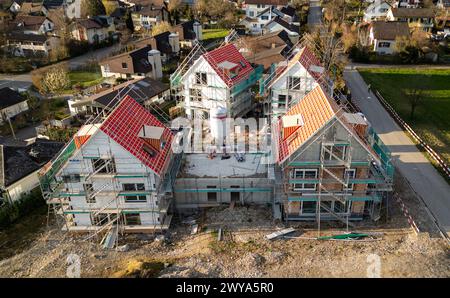 A construction site in the Zurich municipality of Rheinau. Four houses are being built in the north of the canton of Zurich. (Rheinau, Switzerland, 02 Stock Photo