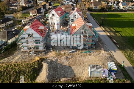 A construction site in the Zurich municipality of Rheinau. Four houses are being built in the north of the canton of Zurich. (Rheinau, Switzerland, 02 Stock Photo