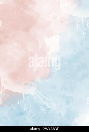 Abstract hand painted pastel coloured watercolour background design Stock Vector