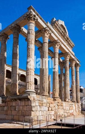 Temple of Diana, Roman Forum, Merida, Extremadura, Spain Stock Photo