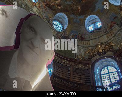 Vienna, Austria, Austria. 5th Apr, 2024. Interior of the Vienna National Library. (Credit Image: © Bianca Otero/ZUMA Press Wire) EDITORIAL USAGE ONLY! Not for Commercial USAGE! Stock Photo