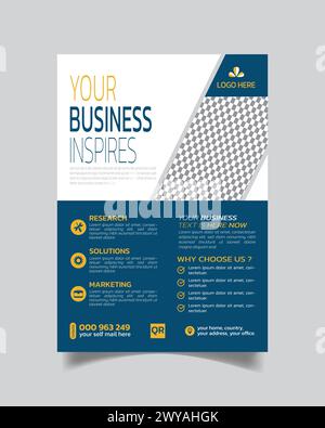 Modern and Delectable Corporate Flyer or Wonderful Creative Business Leaflet Stock Vector
