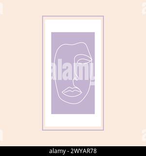 Abstract woman face outline logo symbol sign. Female face logo. Vector illustration Stock Vector