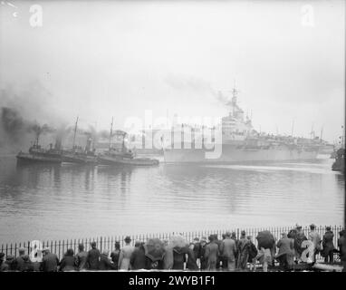 HMS IMPLACABLE, BRITAIN'S NEWEST AIRCRAFT CARRIER. 4 JUNE 1944, GLASGOW ...