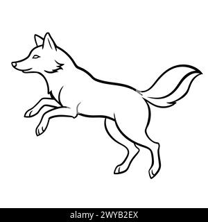WOLF LINE ART DESIGN Stock Vector