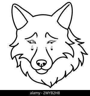 WOLF LINE ART DESIGN Stock Vector