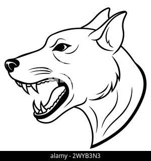 WOLF LINE ART DESIGN Stock Vector