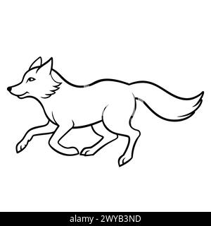 WOLF LINE ART DESIGN Stock Vector