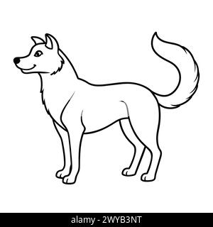 WOLF LINE ART DESIGN Stock Vector
