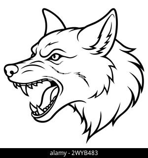 WOLF LINE ART DESIGN Stock Vector