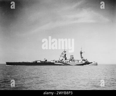 HMS RODNEY, BRITISH BATTLESHIP. 4 MAY 1942, LIVERPOOL. - (Same as A 9605) , Royal Navy, RODNEY (HMS) Stock Photo