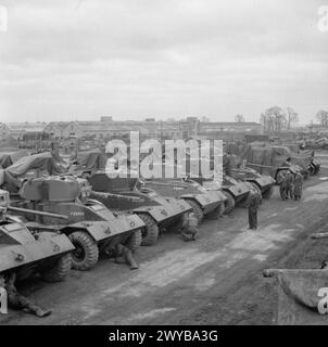 BRITISH ARMOURED CARS - Original wartime caption: A.E.C. armoured cars. , Stock Photo