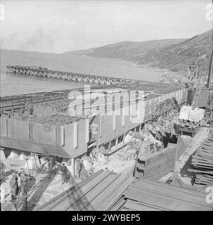 The ship New Wales is under construction for Cairnvyan, documented in a progress photograph showing its hull and structure during assembly. Stock Photo