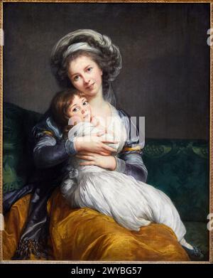 'Madame Vigée LeBrun and her Daughter Jeanne-Lucie, known as Julie', 1786, Élisabeth-Louise Vigée-Lebrun, Musée du Louvre, Paris, France, Europe. Stock Photo